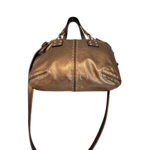 Michael Kors Bronze Studded Duffle Handbag Satchel